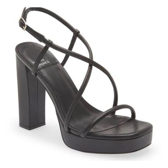 New JEFFREY CAMPBELL Aperitif Platform Sandal black 9.5 high heel - Picture 1 of 6